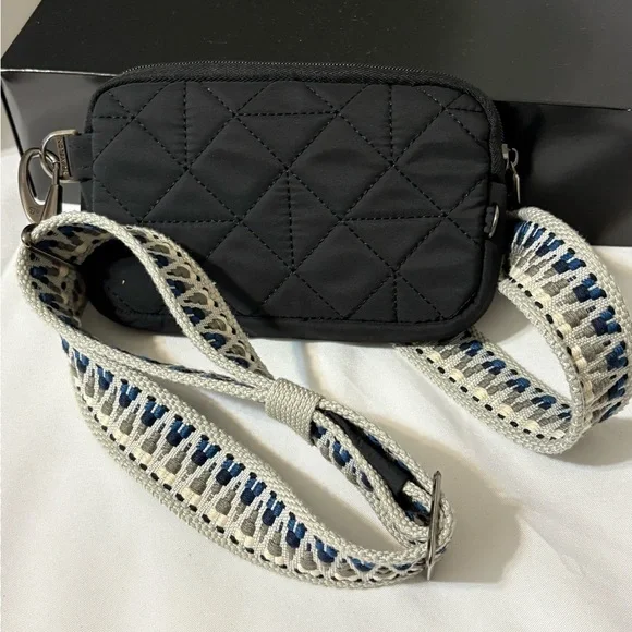 Travelon Boho Quilted RFID Blocking Belt Bag Crossbody quilted black Adj Strap - Picture 4 of 15